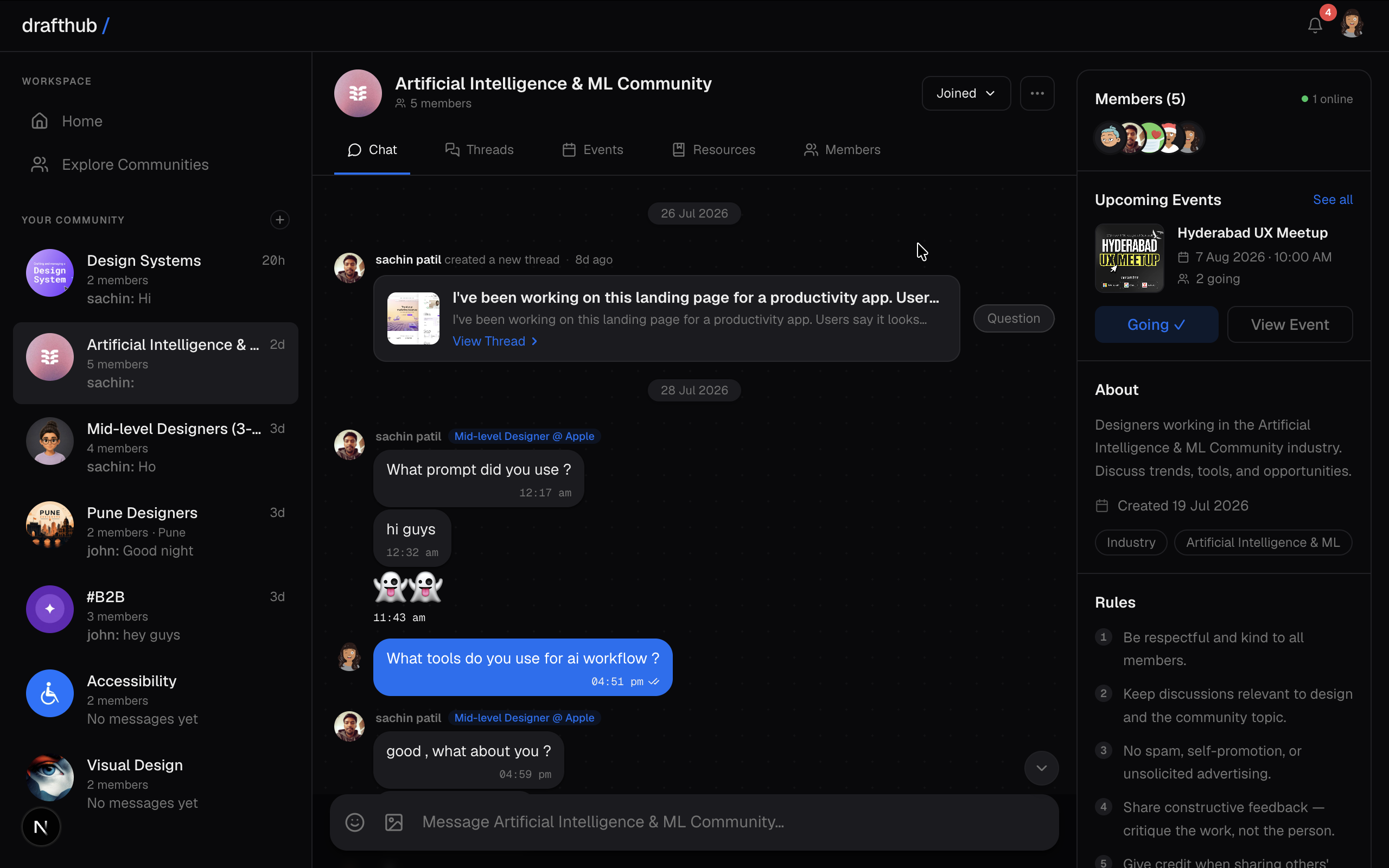uxcommunity real-time community chat